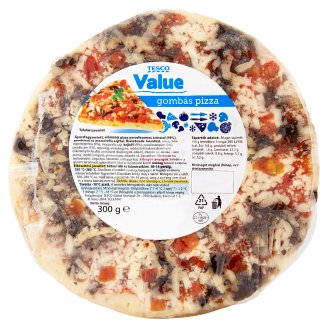 Tesco Value gyorsfagyasztott gombás pizza 300 g