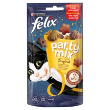 Felix Party Mix Original Complementary Pet Food for Cats with Chicken, Liver and Turkey Flavour 60 g