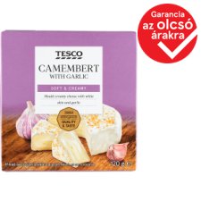 Tesco fehér nemespenésszel érő lágy, zsíros sajt fokhagymával 120 g 