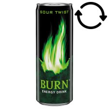 Burn Sour Twist Green Apple Flavoured Carbonated Energy Drink 250 ml