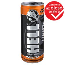 HELL Multi+ Mixed Fruit Flavoured with Caffeine and Vitamins, Carbonated Drink 250 ml