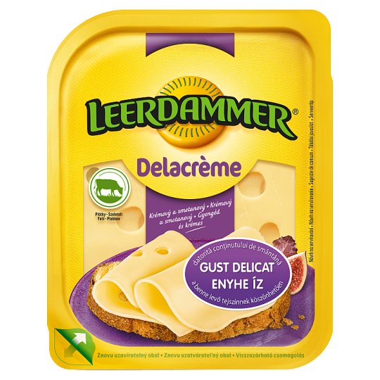 Leerdammer Delacrème zsíros félkemény, szeletelt sajt 125 g