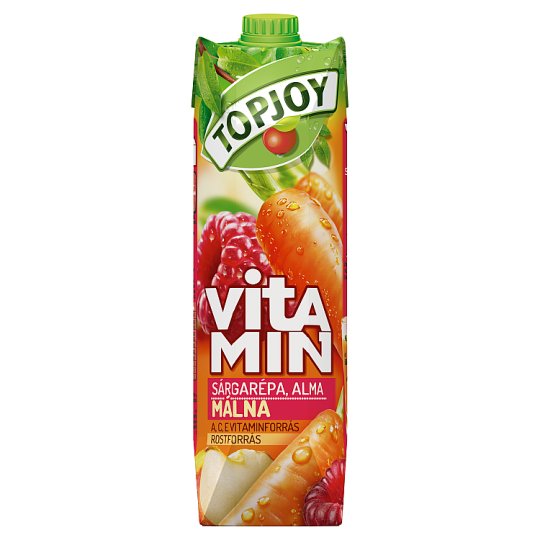 Topjoy Vitamin rostos sárgarépa-alma-málna ital hozzáadott C- és E-vitaminnal 1 l