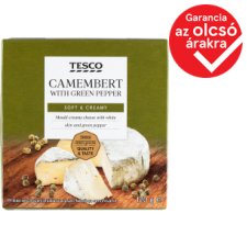 Tesco fehér nemespenésszel érő lágy, zsíros sajt zöldborssal 120 g