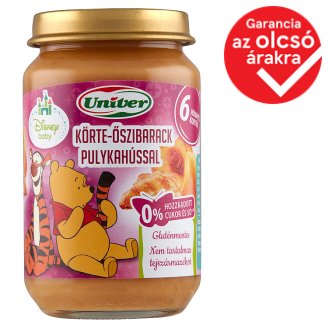Univer körte-őszibarack pulykahússal bébiétel 6 hónapos kortól 163 g