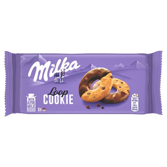 Milka Cookie Loop keksz csokoládédarabokkal 132 g