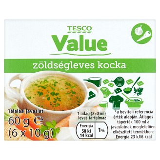 Tesco Value zöldségleves kocka 6 x 10 g