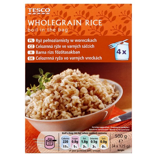 Tesco barna rizs főzőtasakban 4 x 125 g