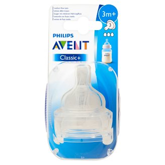 Philips Avent Classic+ 3 lyukú közepes folyású etetőcumi 3 hónapos kortól 2 db