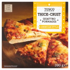 Tesco Thick-Crust Quattro Formaggi gyorsfagyasztott pizzalap 390 g