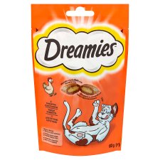 Dreamies Complementary Pet Food with Chicken for Adult Cats and Kittens Over 8 Weeks Old 60 g