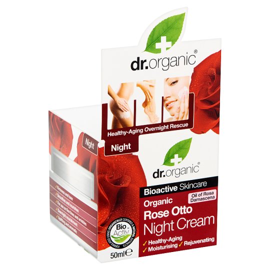 Dr. Organic Bioactive Skincare éjszakai arckrém BIO damaszkuszi rózsaolajjal 50 ml