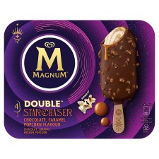 Magnum Double Starchaser Chocolate, Caramel, Popcorn Flavoured Ice Cream 4 x 85 ml (340 ml)