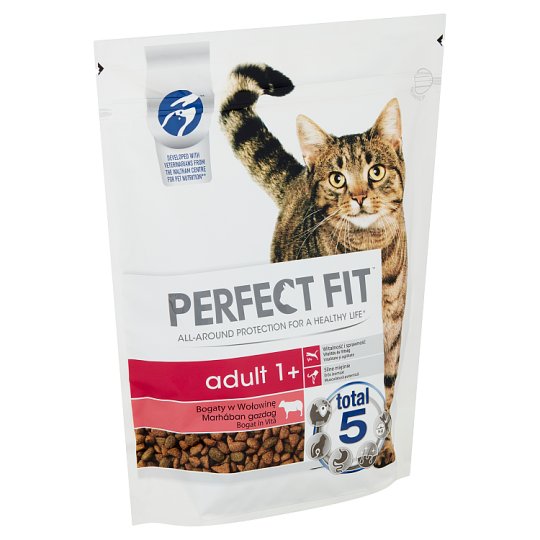 Perfect Fit Adult 1+ marhában gazdag teljes értékű állateledel felnőtt macskák számára 750 g