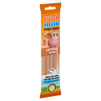 Quick Milk Magic Sipper karamell ízű cukordrazséval töltött szívószál 5 db 30 g