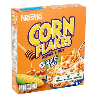 Nestlé Corn Flakes gluténmentes ropogós kukoricapehely mézzel, földimogyoróval és vitaminokkal 300 g