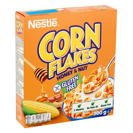 Nestlé Corn Flakes gluténmentes ropogós kukoricapehely mézzel, földimogyoróval és vitaminokkal 300 g