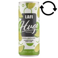 Lafi Hugo Frizzante bodza-menta-lime ízű szénsavas boralapú ital 7% 250 ml