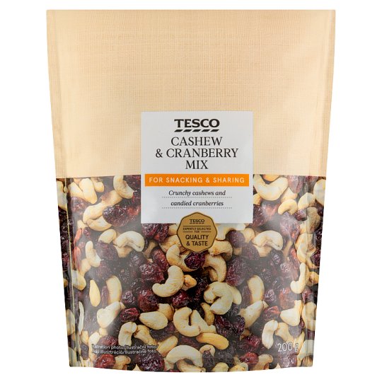 Tesco kandírozott vörösáfonya és kesudió keverék 200 g
