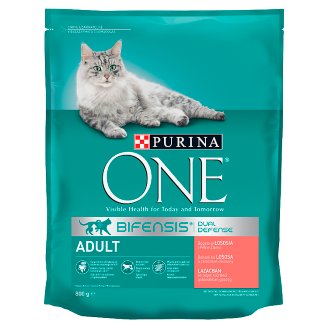 Purina One Adult Cat lazacban és teljes kiőrlésű gabonákban gazdag száraz macskaeledel 800 g