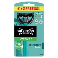Wilkinson Sword Xtreme 3 Sensitive Comfort Disposable Razor with 3 Flexible Blades 8 pcs