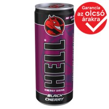 HELL Black Cherry fekete cseresznye- és tuttifruttiízű, koffeintartalmú szénsavas ital 250 ml