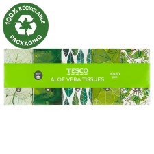 Tesco papír zsebkendő Aloe Vera illattal 3 rétegű 10 x 10 db