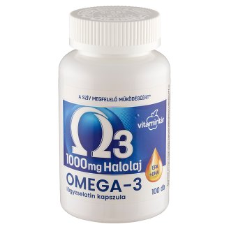 Vitamintár 1000 mg Omega-3 lágyzselatin kapszula 100 db 135 g