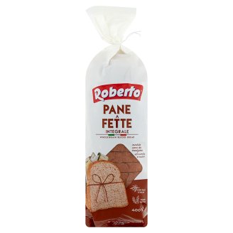 Roberto Pane Integrale teljes kiőrlésű búzalisztből készült szeletelt kenyér olívaolajjal 400 g