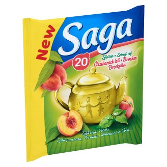 Saga őszibarack zöld tea 20 filter
