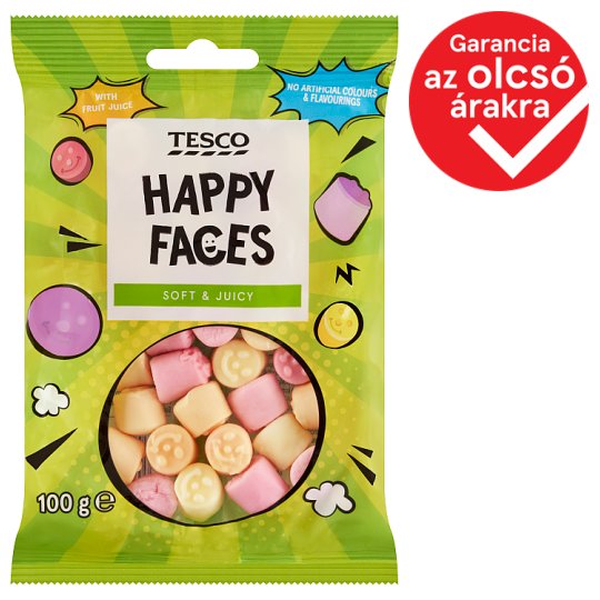 Tesco Happy Faces Mixed Fruit Flavoured Gums 100 g Tesco Online