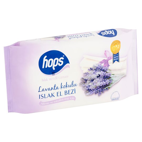 Hops Wet Wipes with Lavender Scent 60 pcs Tesco Online, Tesco From