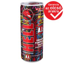 HELL A.I. Tutti-Frutti and Berry Fruit Flavoured Caffeinated Carbonated Non-Alcoholic Drink 250 ml