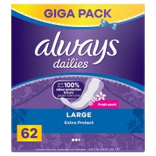 Always Dailies Extra Protect Large Fresh Tisztasági Betét, 62 db
