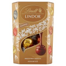 Lindt Lindor Assorted Milk, White and Extra Dark Chocolate Pralines with Filling 200 g