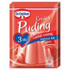 Dr. Oetker Eredeti Puding Strawberry Flavoured Pudding Powder 3 x 40 g