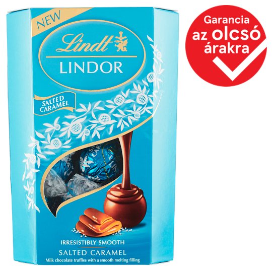 Lindt Lindor Milk Chocolate with Salt Crystals and a Smooth Melting