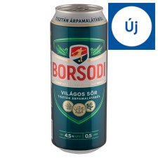 Borsodi világos sör 4,5% 0,5 l