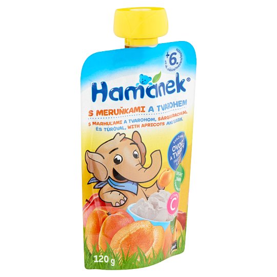 Hamánek bébidesszert sárgabarackkal és túróval 6 hónapos kortól 120 g