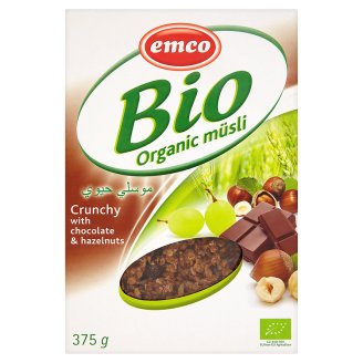 Emco BIO ropogós müzli csokoládéval és mogyoróval 375 g