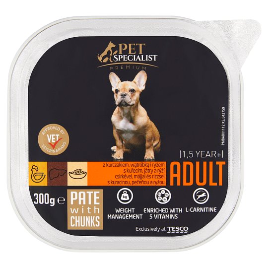 Tesco Pet Specialist Premium Adult Complete Dog Food with Chunks with Chicken, Liver, Rice 300 g