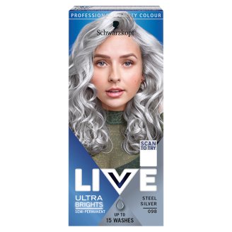 Schwarzkopf Live Ultra Brights 098 Acélos Ezüst hajszínező