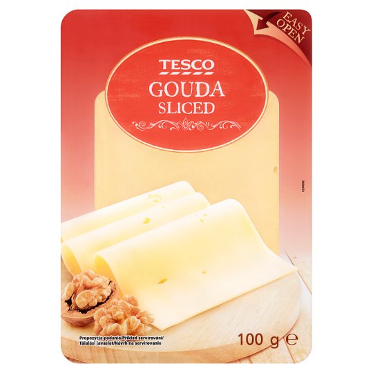 Tesco zsíros, félkemény, szeletelt gouda sajt 100 g