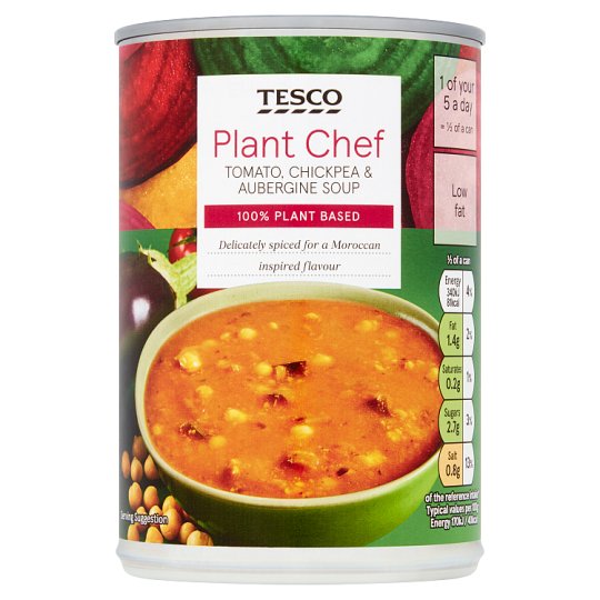 Tesco Plant Chef Tomato, Chickpea & Aubergine Soup 400 g Tesco Online