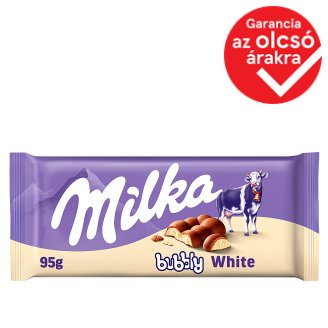Milka Bubbly alpesi tejcsokoládé levegőbuborékos fehércsokoládé töltelékkel 95 g