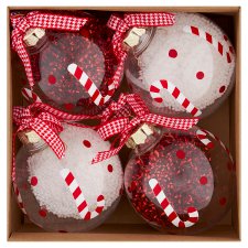 Tesco Candy Cane Bauble 4 pcs