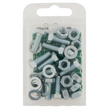 JKH SB Metric Hex Bolt + Nut + Flat Washer M6 x 16