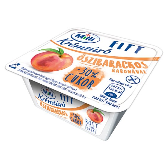 Milli Fitt őszibarackos-gabonás krémtúró 90 g