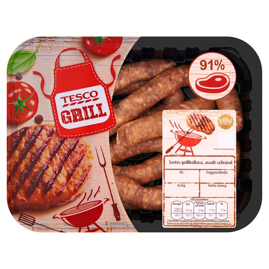 Tesco Grill sertés grillkolbász, aszalt szilvával 310 g Tesco Online