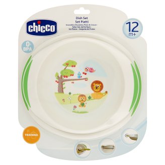 Chicco tányér-szett mély- és lapostányér 12 hónapos kortól 2 db